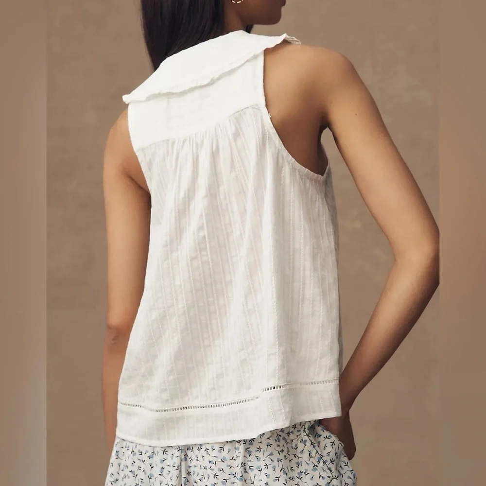 NWT Size XS (P2P 20.5")  - The Keira Collared Button-Front Blouse (100% Cotton) - Picture 2 of 16